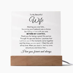 To My Wife Fate – Acrylic Square